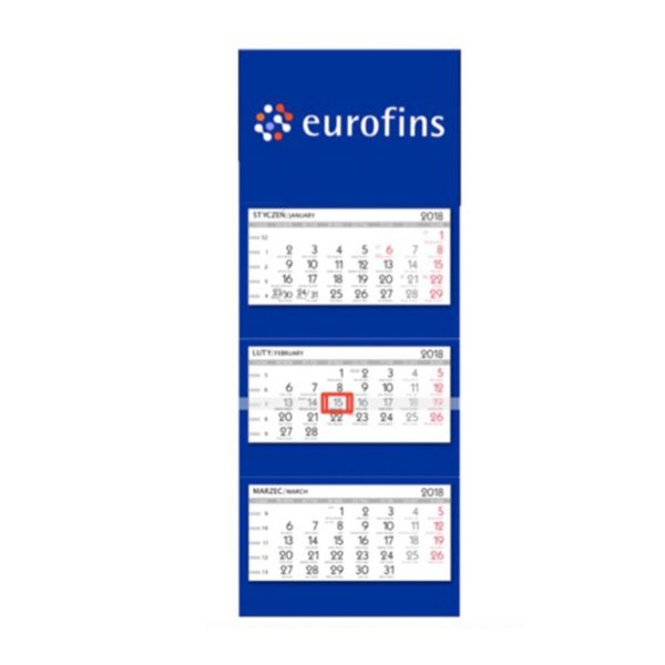 Trifold calendar