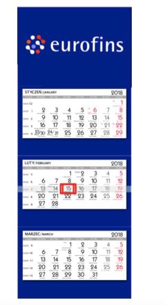 Trifold calendar