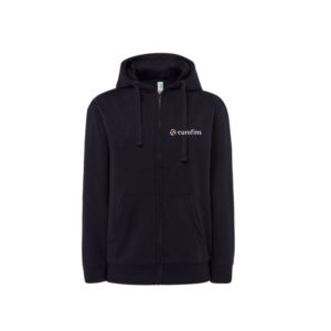 Unisex zip-up hooded sweatshirt navy blue