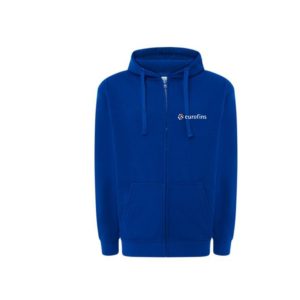 Unisex zip-up hooded sweatshirt royal blue