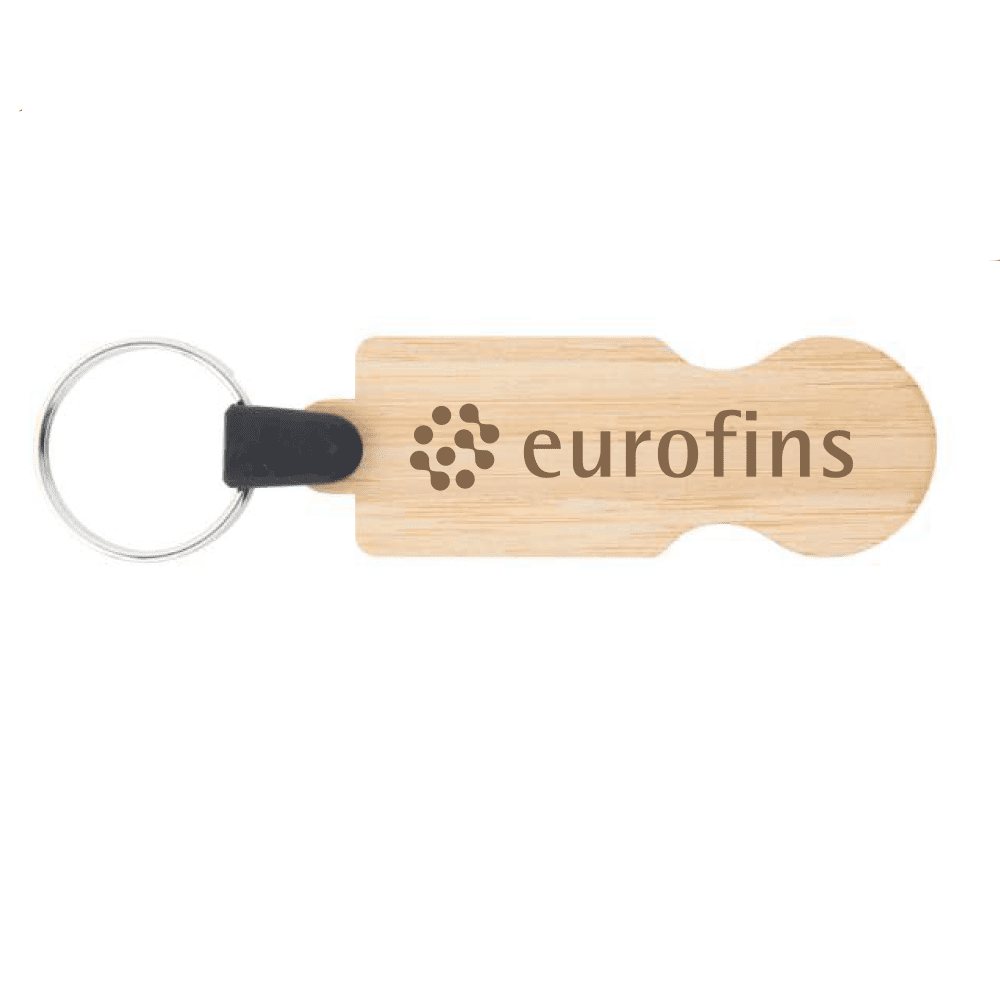 BooCart bamboo trolley coin keyring