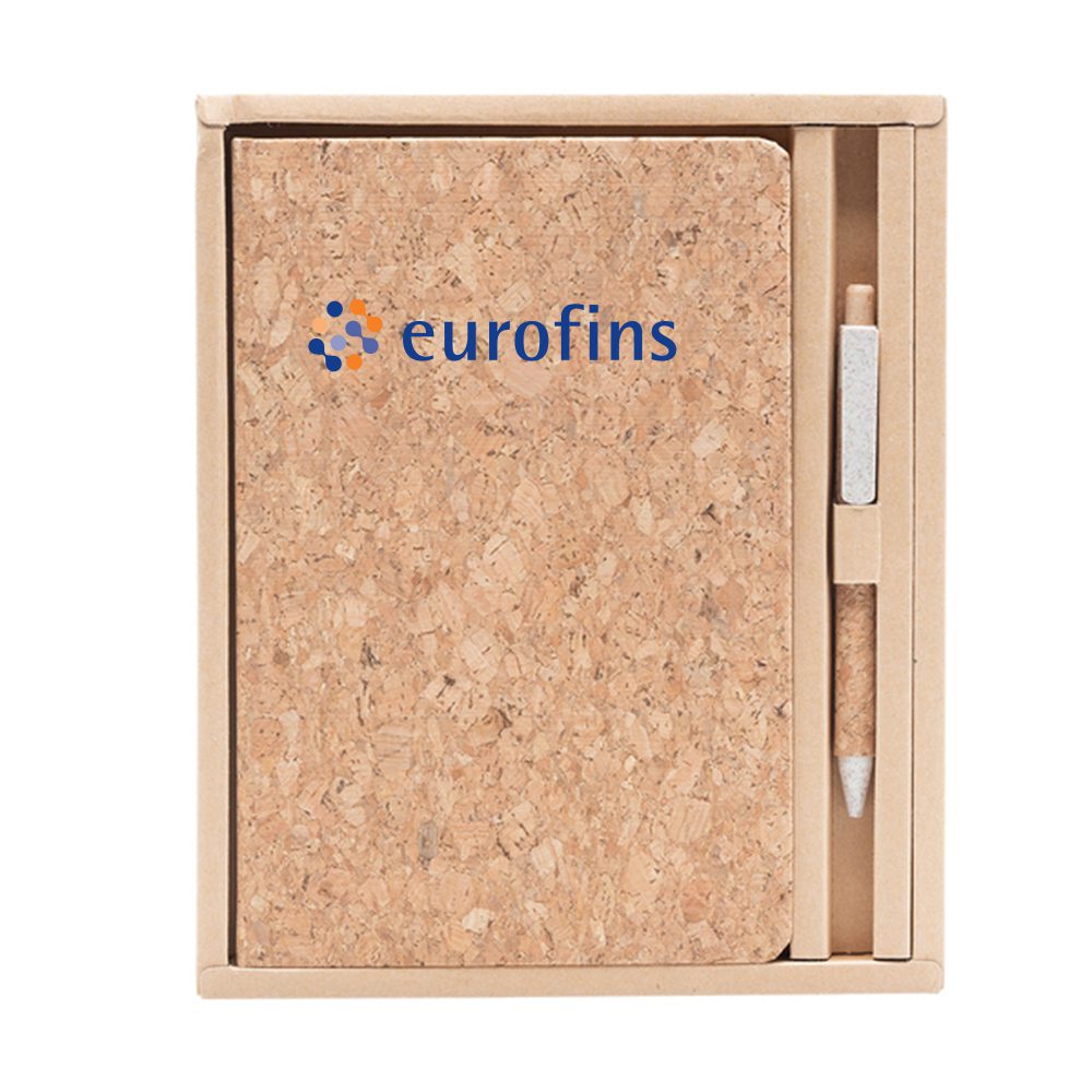 Cork notebook and pen set