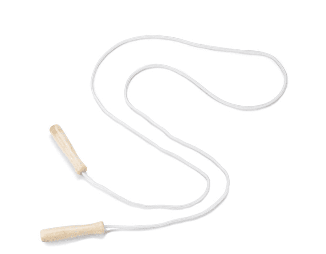 Skipping rope with wooden handles
