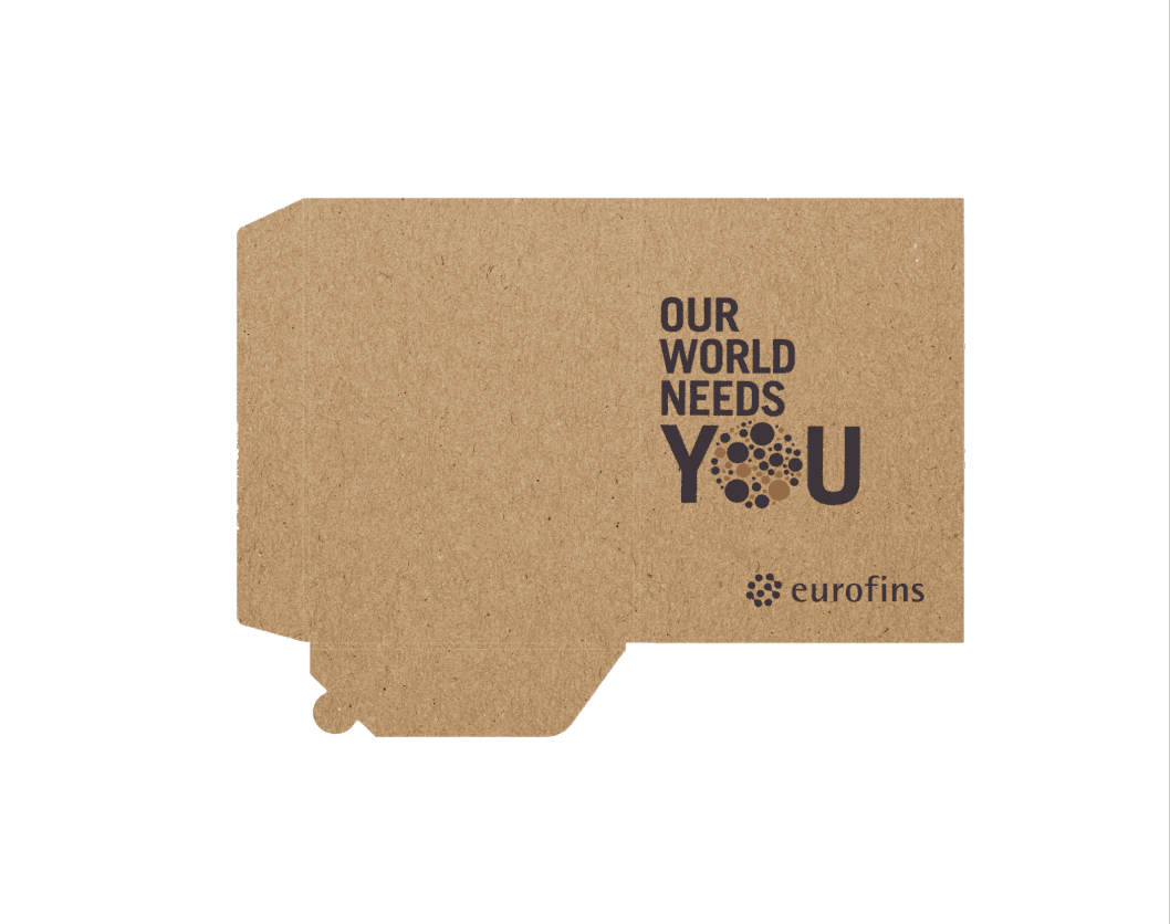 Eco folder with the Eurofins Our World Needs You branding