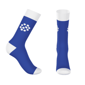 Blue socks with design