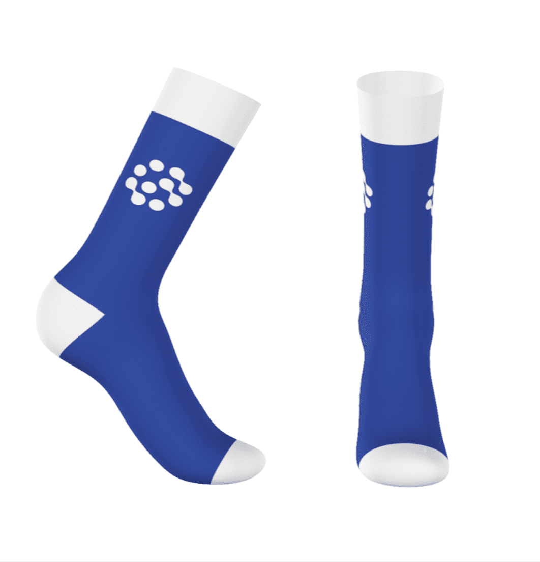 Blue socks with design