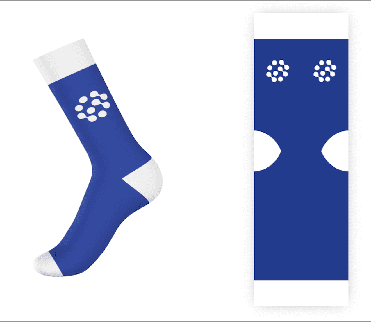 Blue socks with design