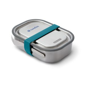 Stainless steel lunch box large Black-Blum with Eurofins logo