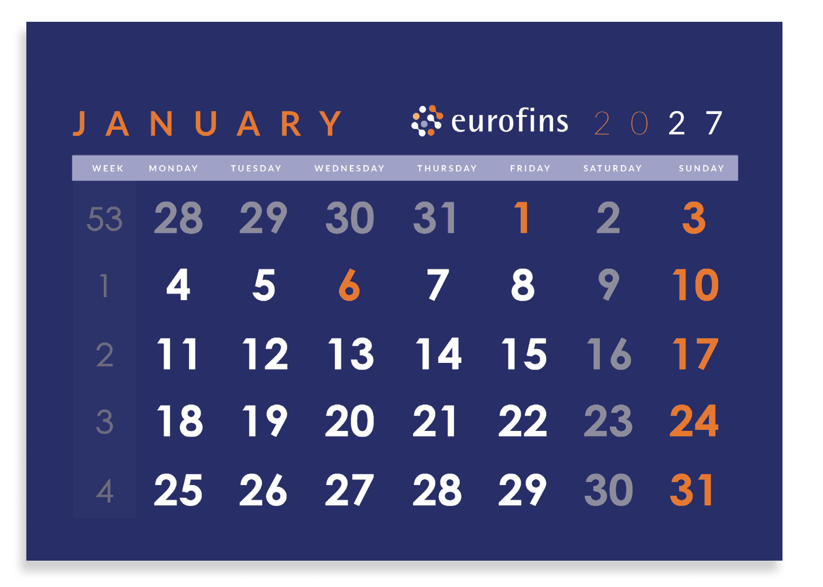 13-sheet Desk Calendar